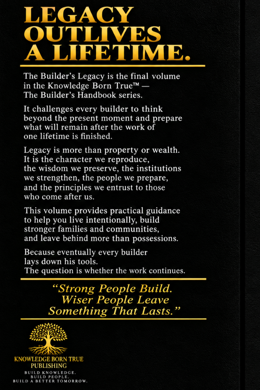 The Builder's Legacy, Volume VI back cover