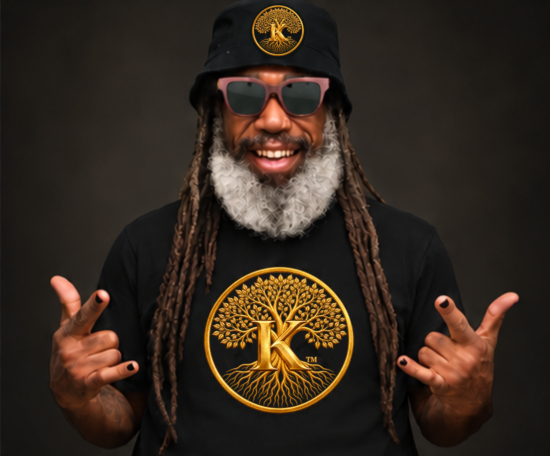 Samuel Deon Madison Sr. wearing bucket hats with the approved Founder’s Tree Circle-K logo